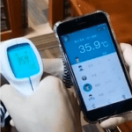 Termometro infrarrojo bluetooth uso medico sin contacto3